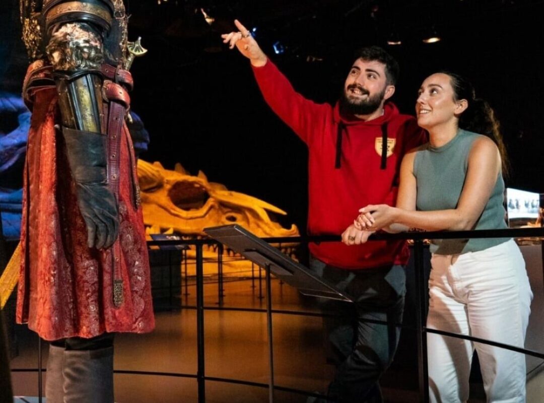Couple exploring knight costume